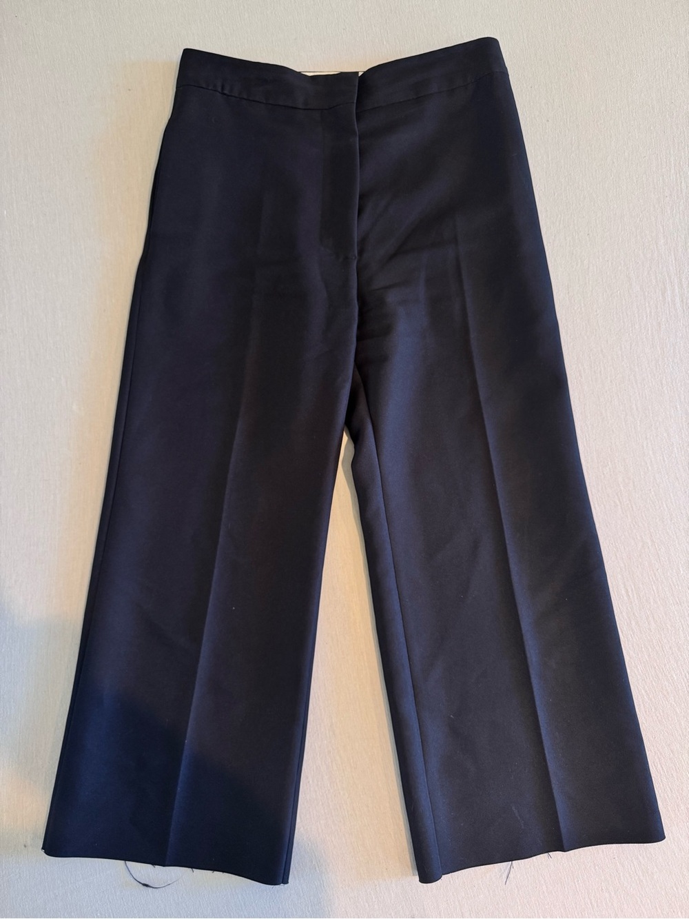 Marni Made in Italy Black Cropped Trousers with Raw Hem